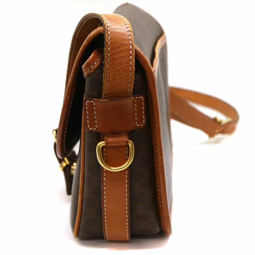CELINE Macadam shoulder bag brown leather - Picture 3 of 6